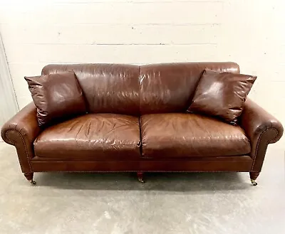 Vintage Ralph Lauren Cognac Leather Sofa • $6995