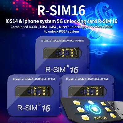 Upgrade RSIM 16 Nano Unlock Card For IOS14 IPhone 12 Pro 12 Pro Max X XS Max8 GB • £11.99