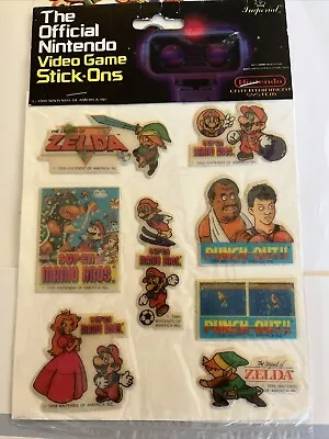 NOS ©1987 The Official Nintendo Video Game Stick-Ons Puffy  Mario Stickers #2 • $18