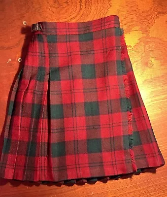 James Pringle Weavers Of Inverness Red Tartan Child's Kilt 100% Wool - Free Ship • £13.50