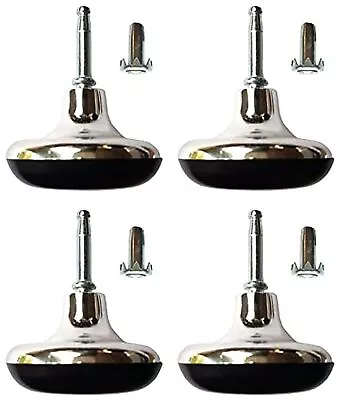 Chrome Glides Feet Legs Castors & Inserts For Divan Bed Base Sofa Settee Chair • £20.99
