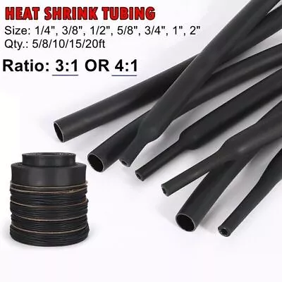 Heat Shrink Tubing 4:1 Marine Grade Wire Waterproof Wrap Adhesive Glue Lined 8FT • $7.99