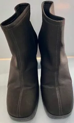 Vintage Dark Brown Fabric Platform Boots. Size 9B • $35