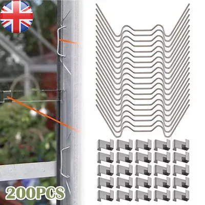 200PCS Greenhouse Glazing Glass Clips W + Z Spring Wire Glass Fixing Clips UK • £12.99