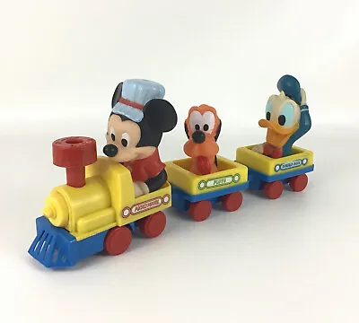Mickey Mouse Engineer Mickey's Wind Up Toy Train ILLCO Disney Vintage 1987 80s • $23.96