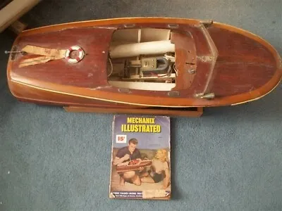 Vintage 30  CHRIS-CRAFT Electric Model Boat-Home Built 1948- Iron Cross Flag  • $500