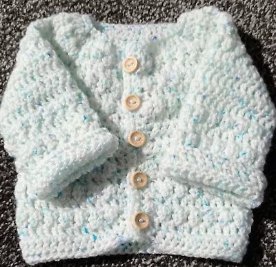 Crochet Baby Cardigan Set Hand Made. Pet And Smoke Free Home Brand New. • £15