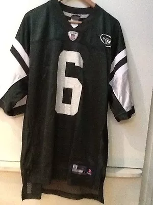 New York Jets #6 Mark Sanchez On Field Nfl Jersey Reebok Green Mens Large • $24.95