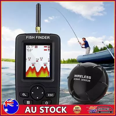 Wireless Sonar Fish Finder Depth Sounder Alarm 45m/147ft For Ice Fishing Sea • $95.79