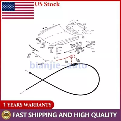 Engine Hood Release Cable Cover Cable 2128800459 For Benz X218 C218 W212 CLS350 • $10.99