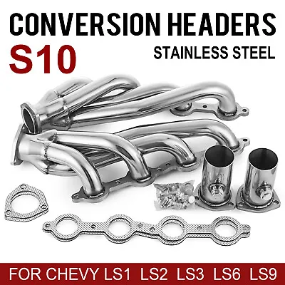 Set Swap S10 Conversion Headers For Chevy LS1 LS2 LS3 LS6 LS9 LS V8 Engines 5.3 • $94.50