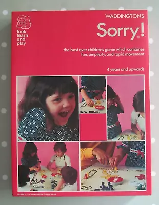 Vintage Sorry Board Game By Waddingtons Dated 1973 - Complete • £15