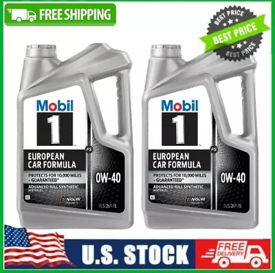 2 PACK Mobil 1 FS European Car Formula Full Synthetic Motor Oil 0W-40 5 Quart • $47.66