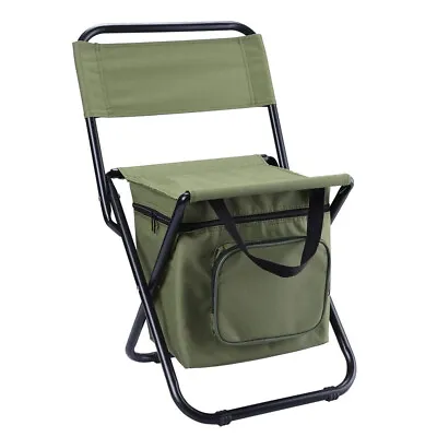 New Foldable Portable Camping Fishing Chair Camp Folding Stool With Storage Bag • £11.96