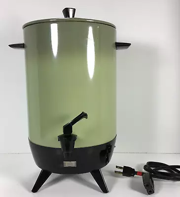 Vtg Mirro-Matic Auto Electric Coffee Percolator 30 Cup M-0131-37 Avocado GREEN • $29.99