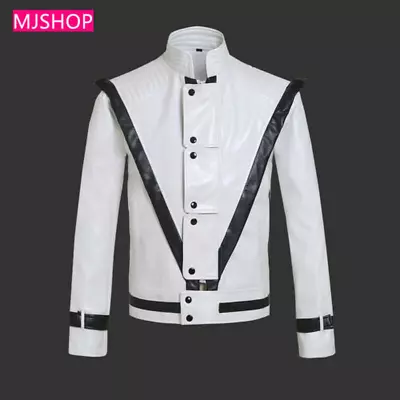 Michael Jackson Thrille Cosplay Costume White Jacket Coat Concert Clothes Suit/ • $29