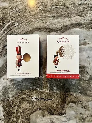 Lot Hallmark Ornaments 2 Limited Edition Toy Soldier Marching Band Tuba Cymbals • $24.99