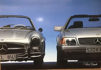 Mercedes Benz SL New/Old Twins Staud Of Germany. Rare Stunning! Car Poster! • $40