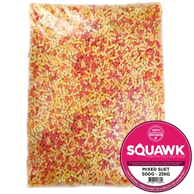 SQUAWK Mixed Suet Pellets - High Energy Mealworm Berry Wild Garden Bird Food • £14.99