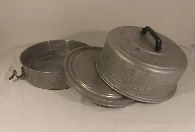 Vintage Regal Ware Aluminum Cake & Pie Carrier With Locking Lid 3 Piece MCM GUC • $39.85