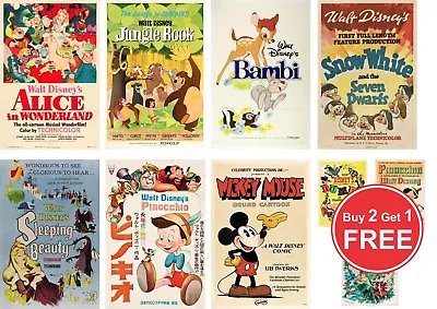 Disney Vintage Retro Film's Posters Print In A0-A1-A2-A3-A4-A5-A6-MAXI C151 • £4.99