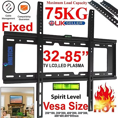£13.49 • Buy Tv Wall Bracket Mount Slim 3d Lcd Led Plasma For 32 40 50 55 60 65 70 80 85 Inch