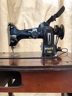 Vintage 1954 PFAFF 130 Sewing Machine RAREwith Table And Leg Foot Petal Included • $350