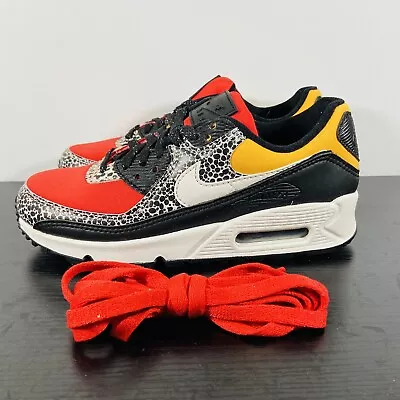 Womens Nike Air Max 90 SE Shoes Black Phantom Chile Red DC9446-001 Size 6 • £67.48