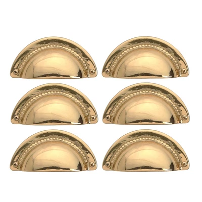 $40.99 • Buy 6 Bin Pull Bright Solid Brass Cup Hooded | Renovator's Supply