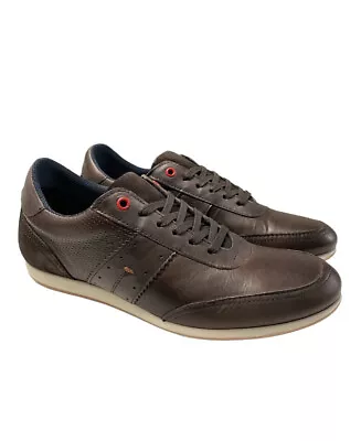 Clarks Brown Leather Damascene Low-Top Lace-up Sneakers UK 7 | EUR 41 | US 8 • £39.99