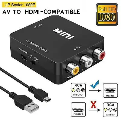 Mini HDMI-compatible To AV Converter Video Converter Black Nice • $4.51