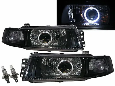 Mirage 98-01 Guide LED Angel-Eye Projector Headlight Black For Mitsubishi LHD • $542.81
