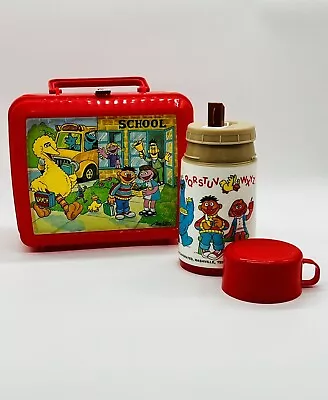 Sesame Street Lunch Box With Thermos  Aladdin Plastic Vintage Elmo 1996 • $42.99