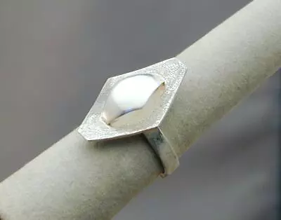 Sterling Modernist Shiny & Sand Blast Finish Adjustable Ring • $29.99