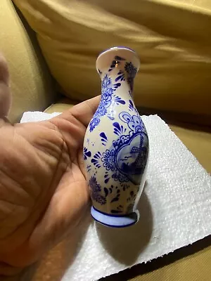 Hand Painted Delft Blue Made In Holland Vase  - 6.0  Tall • $13.80