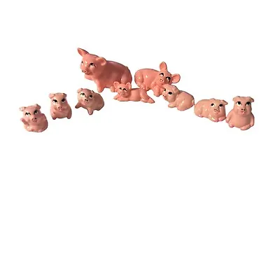 £26.41 • Buy Vtg Miniature Pigs Piglets Lot 9 With Anthropomorphic Facial Expression Figures