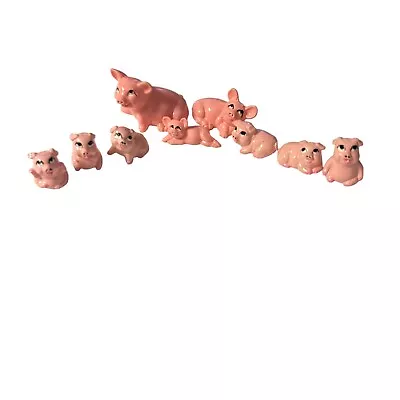 £26.41 • Buy Vtg Miniature Pigs Piglets Lot 9 With Anthropomorphic Facial Expression Figures