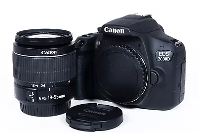 CANON EOS 2000D DSLR Camera Lens Kit & 18-55mm Low Shutter Count + 128GB SD Card • £299