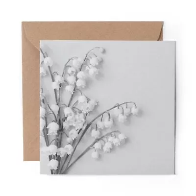 1 X Blank Greeting Card BW - Lily Of The Valley Bell Flowers Garden #43131 • £3.99