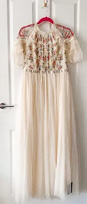 NEEDLE AND THREAD Floral Embroidered Emma Ditsy Tulle Coquette Gown NWT UK 16 • £249.99