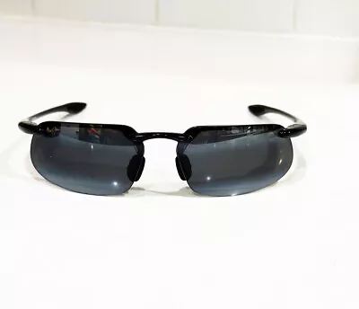 MJ SPORT Maui Jim KANAHA MJ 409-02 Black Wrap Rimless Sunglasses Gray Polarized • $125