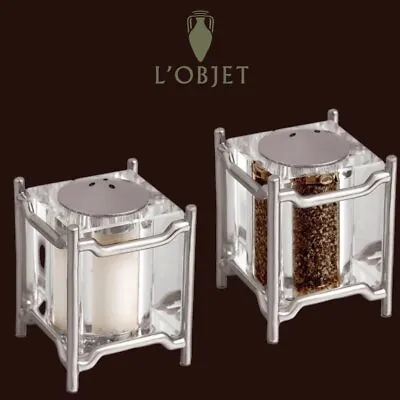 L'Objet Salt And Pepper Shakers Han Platinum - Set Of 2 • $155.99