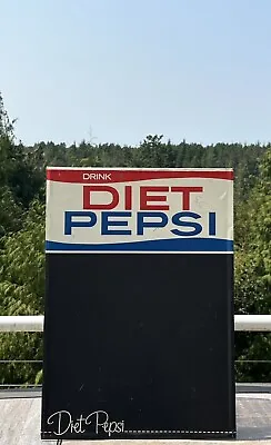 Vintage Diet Pepsi Metal Advertising Soda Chalkboard Menu Sign Canada Barker • $299.95
