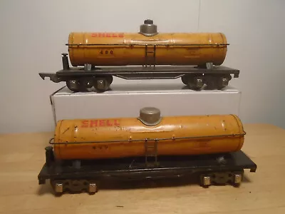 2 Vintage American Flyer #480 O Gauge Shell Orange Tank Cars Need Work • $29.99