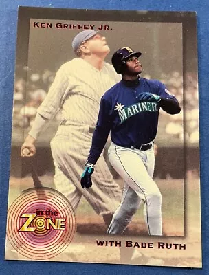 1995 Megacards Conlon Collection In The Zone #1 Ken Griffey Jr. W/ Babe Ruth • $3.95