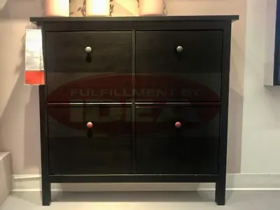 Brand New IKEA HEMNES Black Brown Shoe Cabinet With 4 Compartments 801.561.20 • $207.80