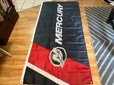 Pre Owned 2.3 M X 1m Mercury Boat Wallhanging Banner Mancave Garsge Camping Flag • $99