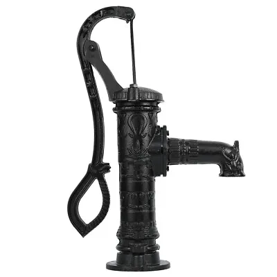 £59.99 • Buy Garden Hand Water Pump Outdoor Well Farm Irrigation Ornament Cast Iron Black