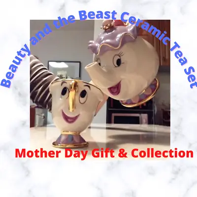 Cartoon Tea Pot Beauty And The Beast Teapots Mug Mrs. Potts Chip And Cup Set • $19.99