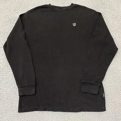 Southpole Shirt Mens XL Black Waffle Knit Long Sleeve Thermal Base Layer • $18.91